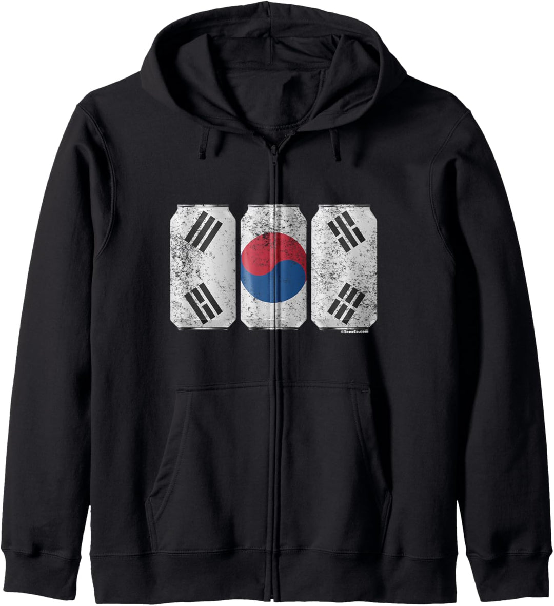 Cool Graphic Beer Cans Korea Flag Kapuzenjacke
