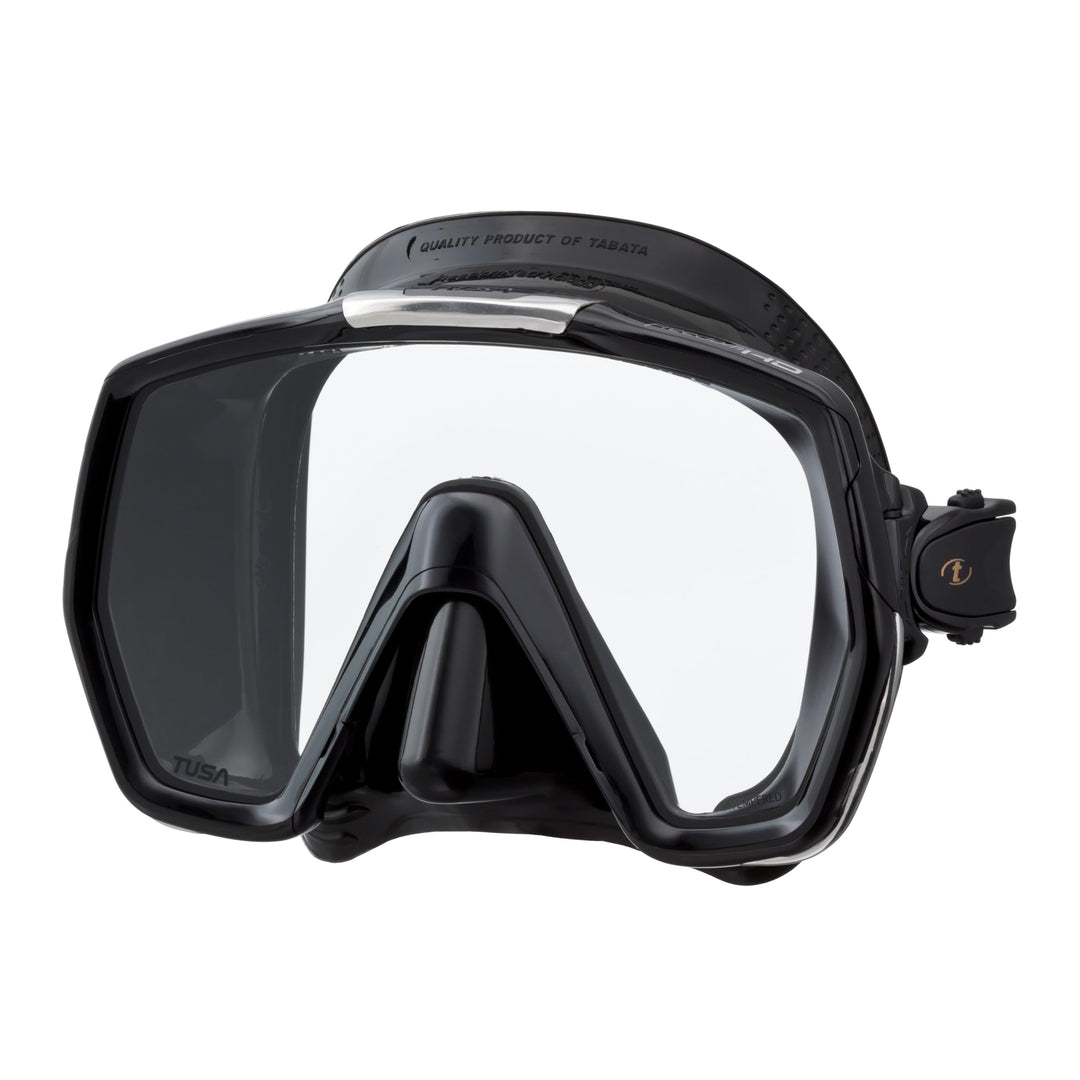 Taucherbrille Tusa Freedom HD - einglas tauchmaske schnorchelmaske erwachsene profi (M-1001) Schwarz