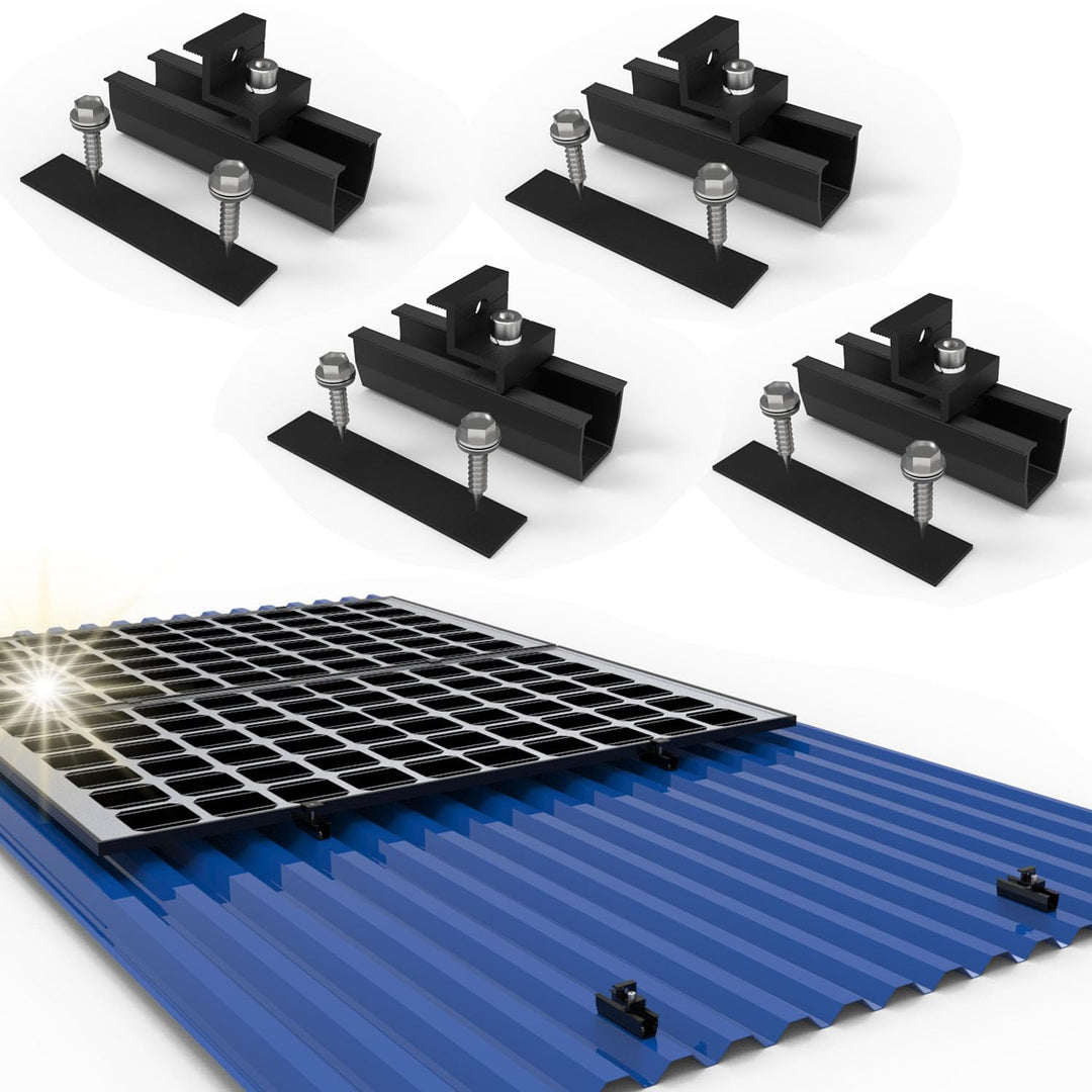 Solarpanel Halterung Kit und Zubehör Schwarz Eloxiert,Halterung für Solarmodule,Befestigungsschiene1