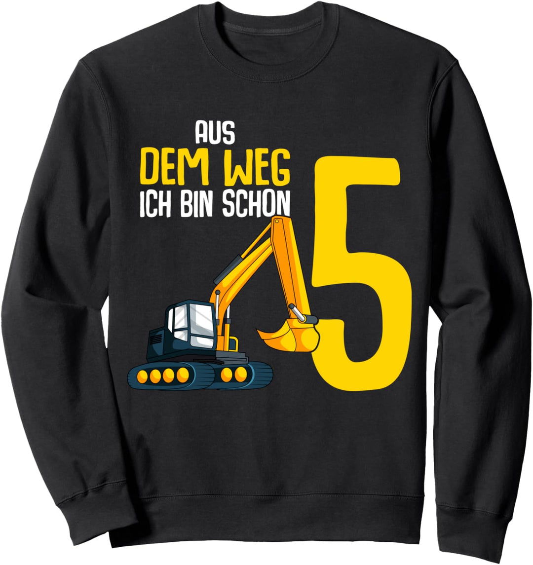 5. Geburtstag Bagger Baggerfahrer 5 Jahre Kinder Junge Sweatshirt