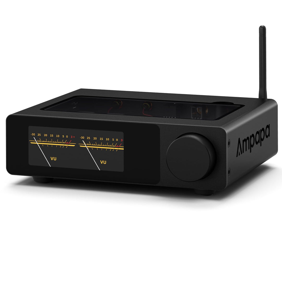 D1 2-Kanal Bluetooth Verstärker: HiFi 300W×2 Stereo Amplifier mit HPF | Digitalem VU-Meter | SUB Pre