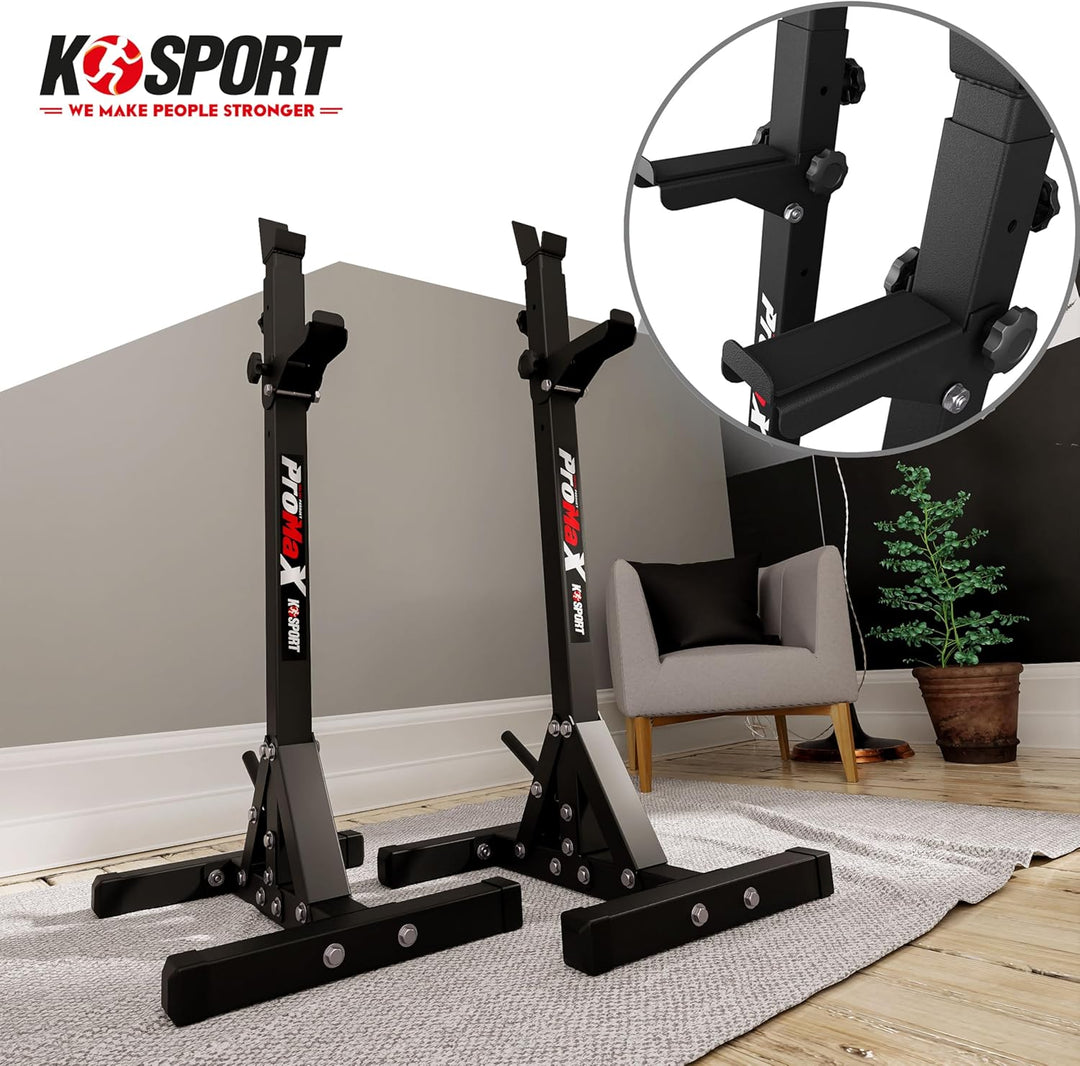 K-Sport: Squat Rack I verstärkte Langhantelablage bis 250 kg belastbar I Hantelablage zum effektiven