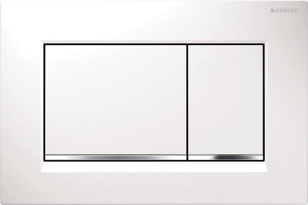 Geberit Revisionsplatte Sigma 30 | Betätigungsplatte mit Zwei-Mengen-Spülung | Drückerplatte | Weiss