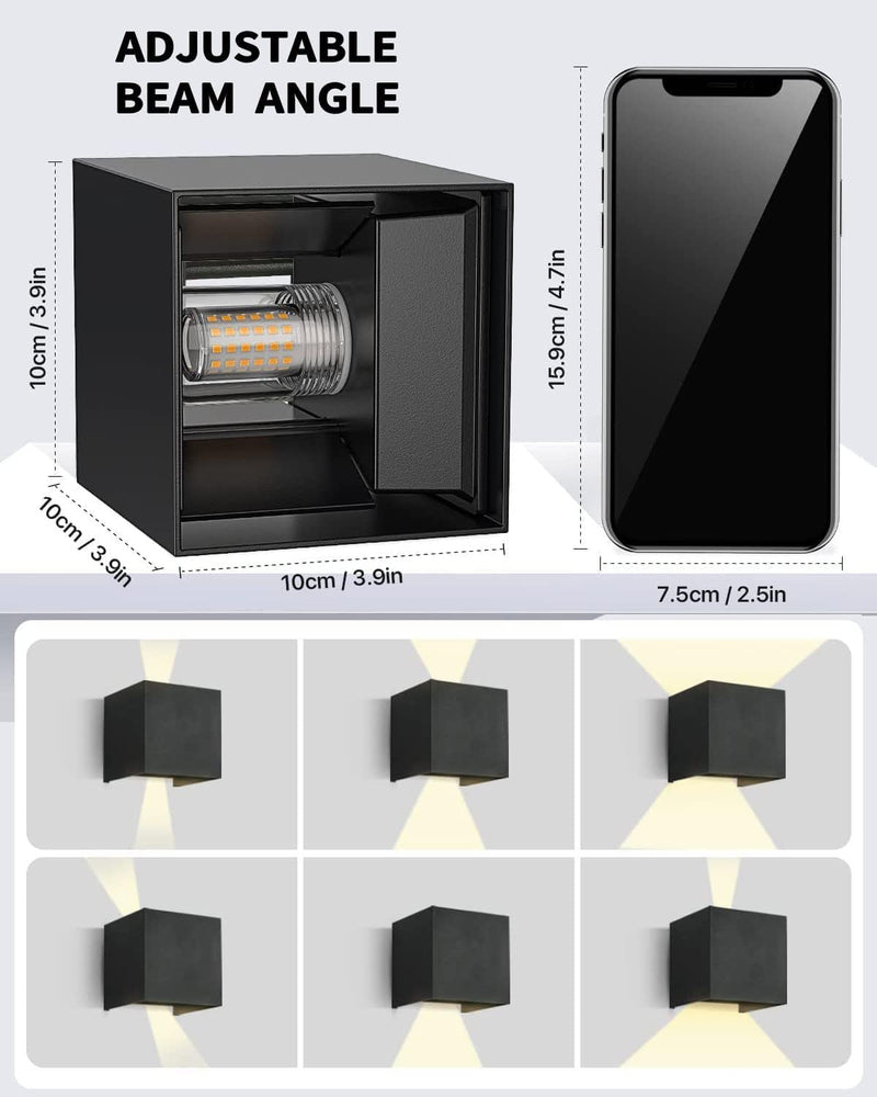 Lureshine 2Stücke Wandlampe mit Austauschbarer G9 LED Lampe Warmweiss 3000K Aluminium Wandleuchte In