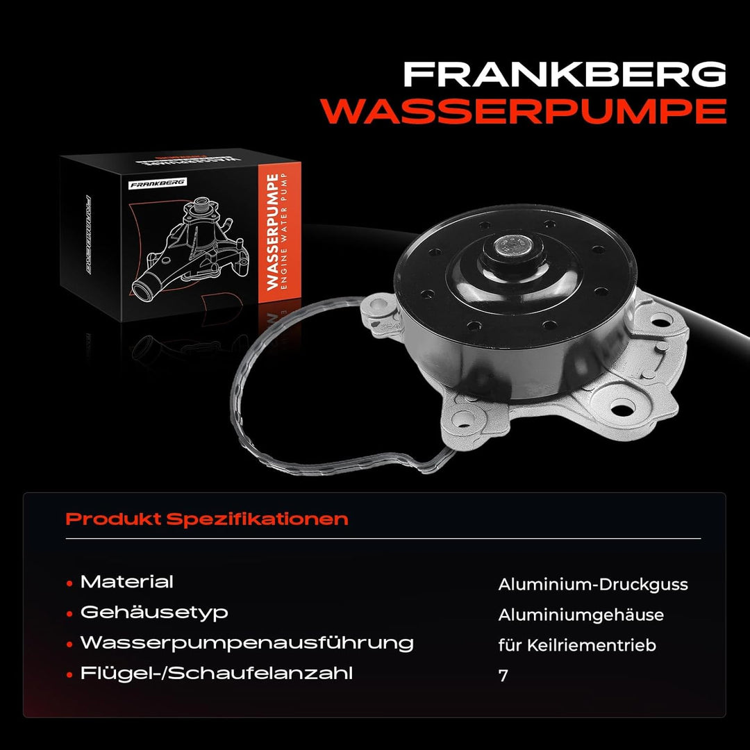 Frankberg Wasserpumpe Kompatibel mit Au.ris E15 E18 1.6L 1.8L 2007-2018 Aven.sis T27 1.6L-2.0L 2008-