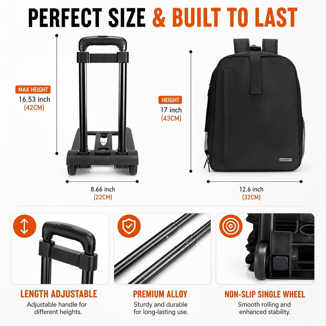 CADeN Professional Trolley Large Camera Backpack Bag for DSLR/SLR Mirrorless Camera Waterproof, Came