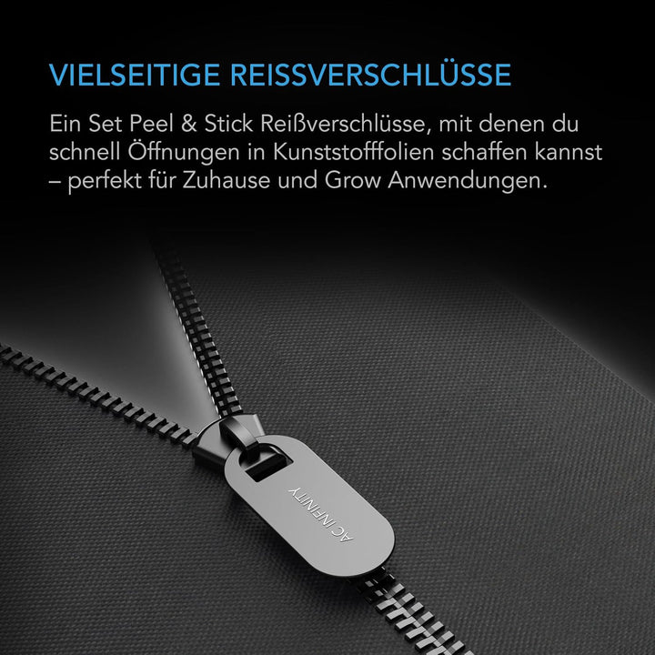AC Infinity Peel & Stick Reissverschluss 2-Pack, 2,13 m × 7,6 cm, extra stabiler Staubschutz, doppel
