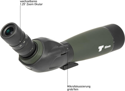 TS-Optics BW80Z Premium 20-60x80 Spektiv für Sportschützen Vogelbeobachtung mit Bereitschaftstasche