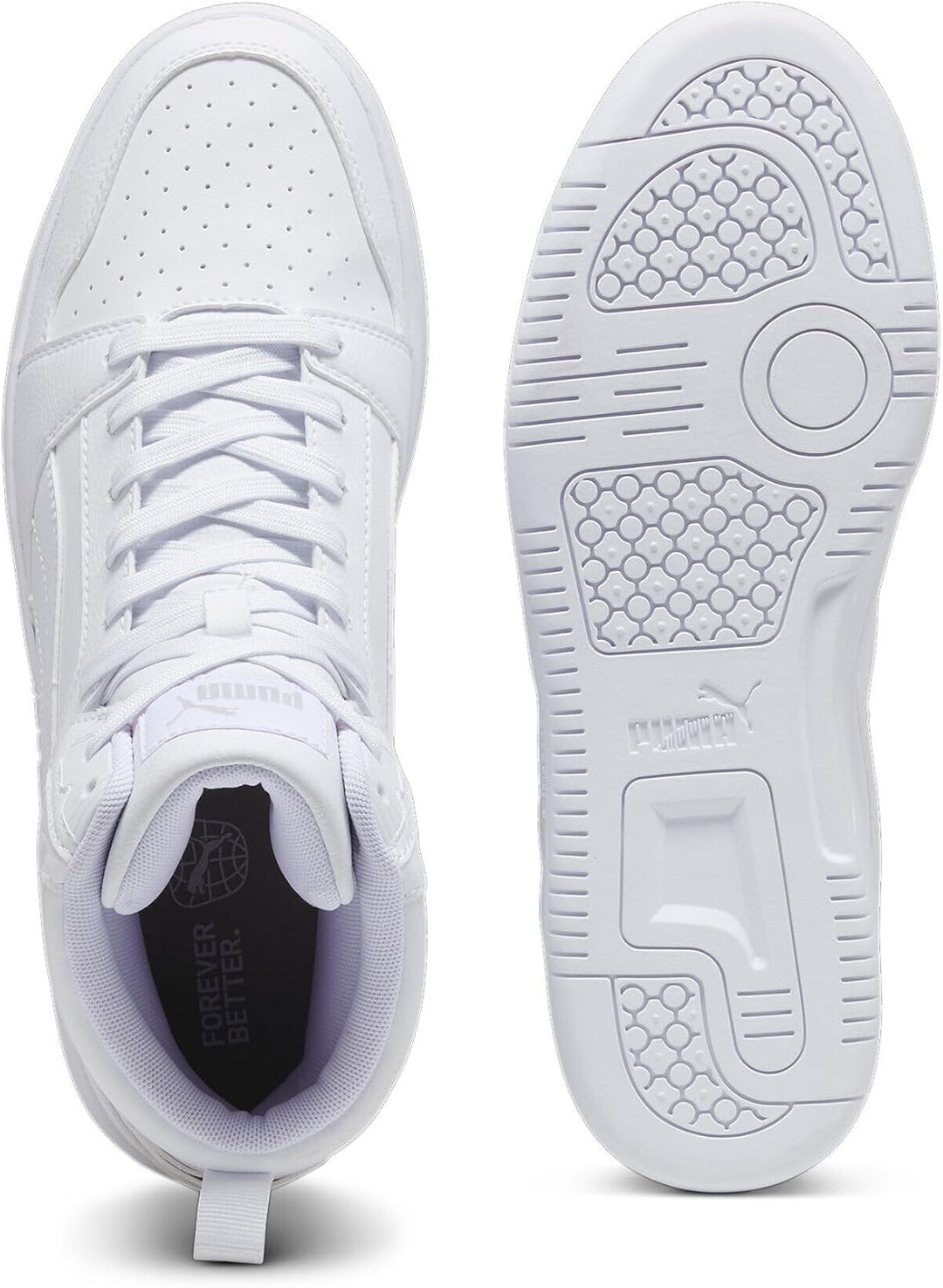 Puma Unisex Rebound V6Sneaker 39 EU Puma White Puma White Cool Light Gray, 39 EU Puma White Puma Whi
