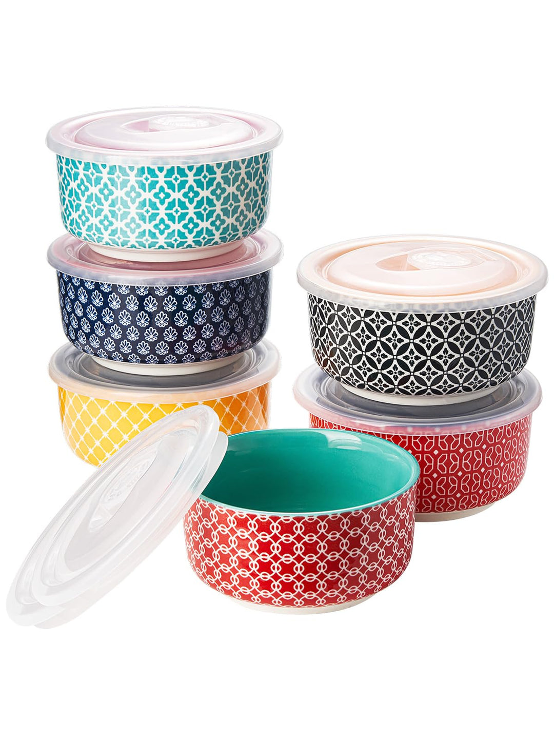 DOWAN Creme Brulee Schälchen mit Deckeln, 6 X 180ml Porzellan Souffle Förmchen Backofenfest, Auflauf