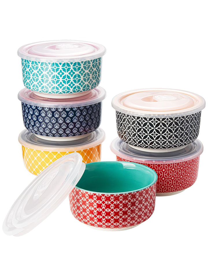 DOWAN Creme Brulee Schälchen mit Deckeln, 6 X 180ml Porzellan Souffle Förmchen Backofenfest, Auflauf