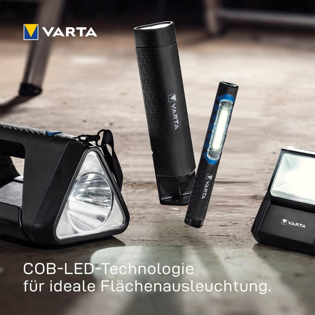 VARTA Baustrahler LED, wiederaufladbar, Arbeitsleuchte, Work Flex BL30R, Handscheinwerfer mit 3 Lich