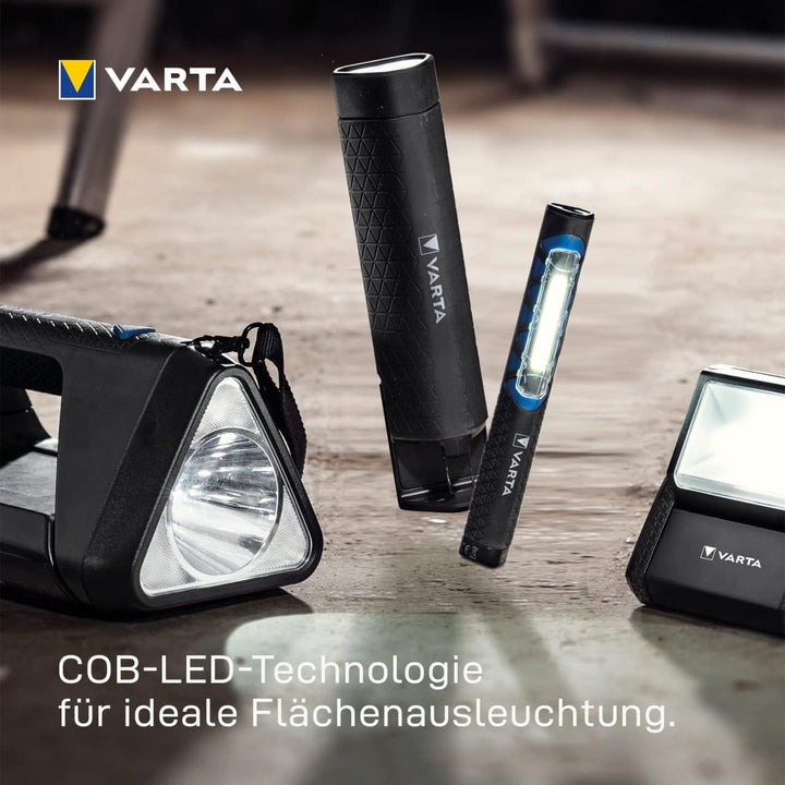 VARTA Baustrahler LED, wiederaufladbar, Arbeitsleuchte, Work Flex BL30R, Handscheinwerfer mit 3 Lich
