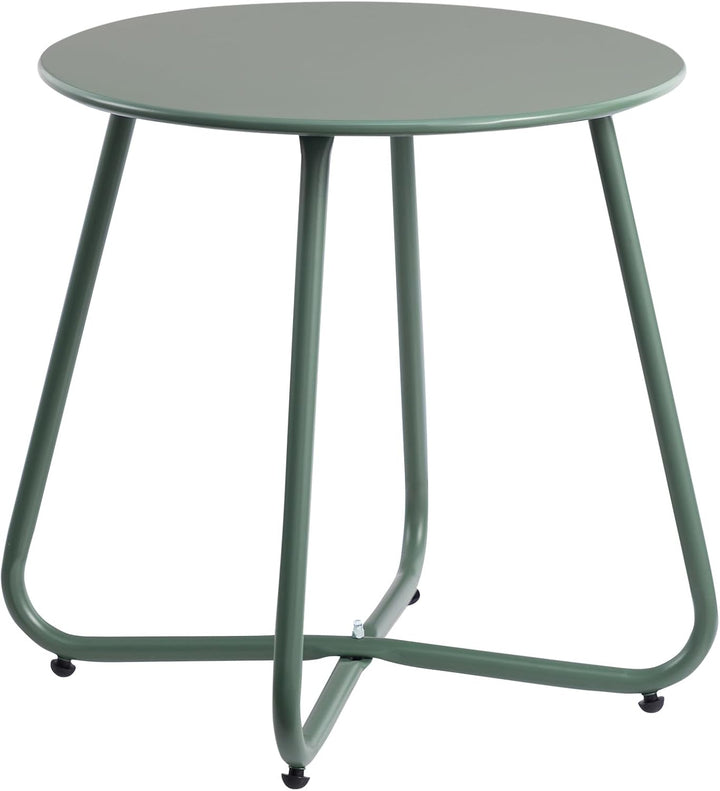 HollyHOME Beistelltisch Outdoor Balkontisch Klein Gartentisch Rund Beistelltisch Metall Wetterfest L