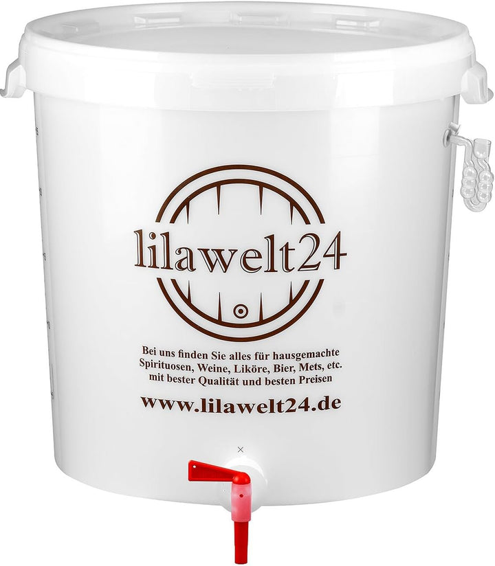 lilawelt24 2X 30l Kompletter Gärbehälter/Gäreimer Eimer Fermentation Gärfass Gärballon Bier, Wein TO