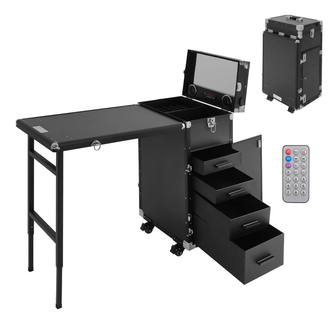 Kosmetikkoffer Trolley 2 in 1 Kosmetikkoffer Gross Kosmetik Trolley Make up Koffer Schminkkoffer mit