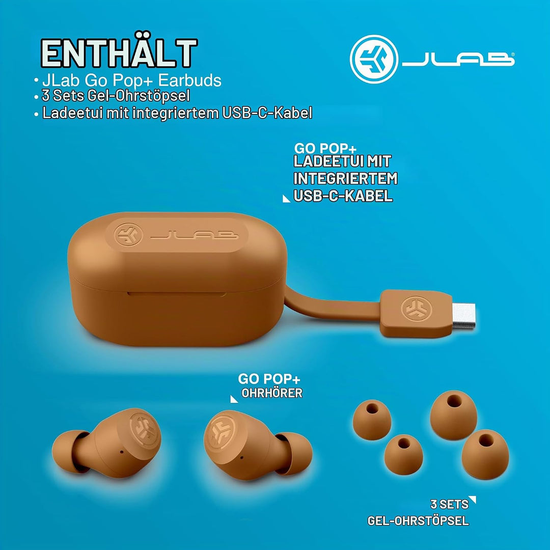 JLab Go Air Pop+ In Ear Kopfhörer kabellos Bluetooth, True Wireless Kopfhörer, 35+ Std Headphones, k