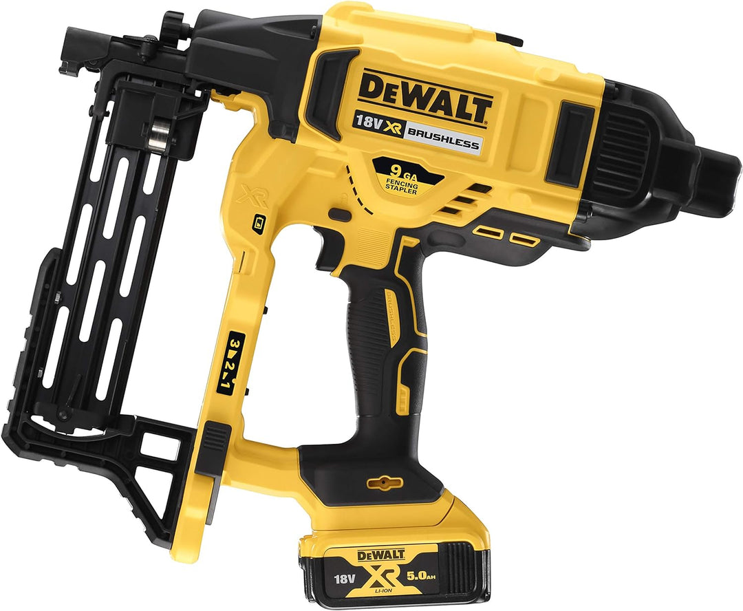 Dewalt DCFS950P2-QW Grapadora de Cercas sin escobillas XR 18V Li-Ion 5Ah, 90 W, 18 V, Gelb