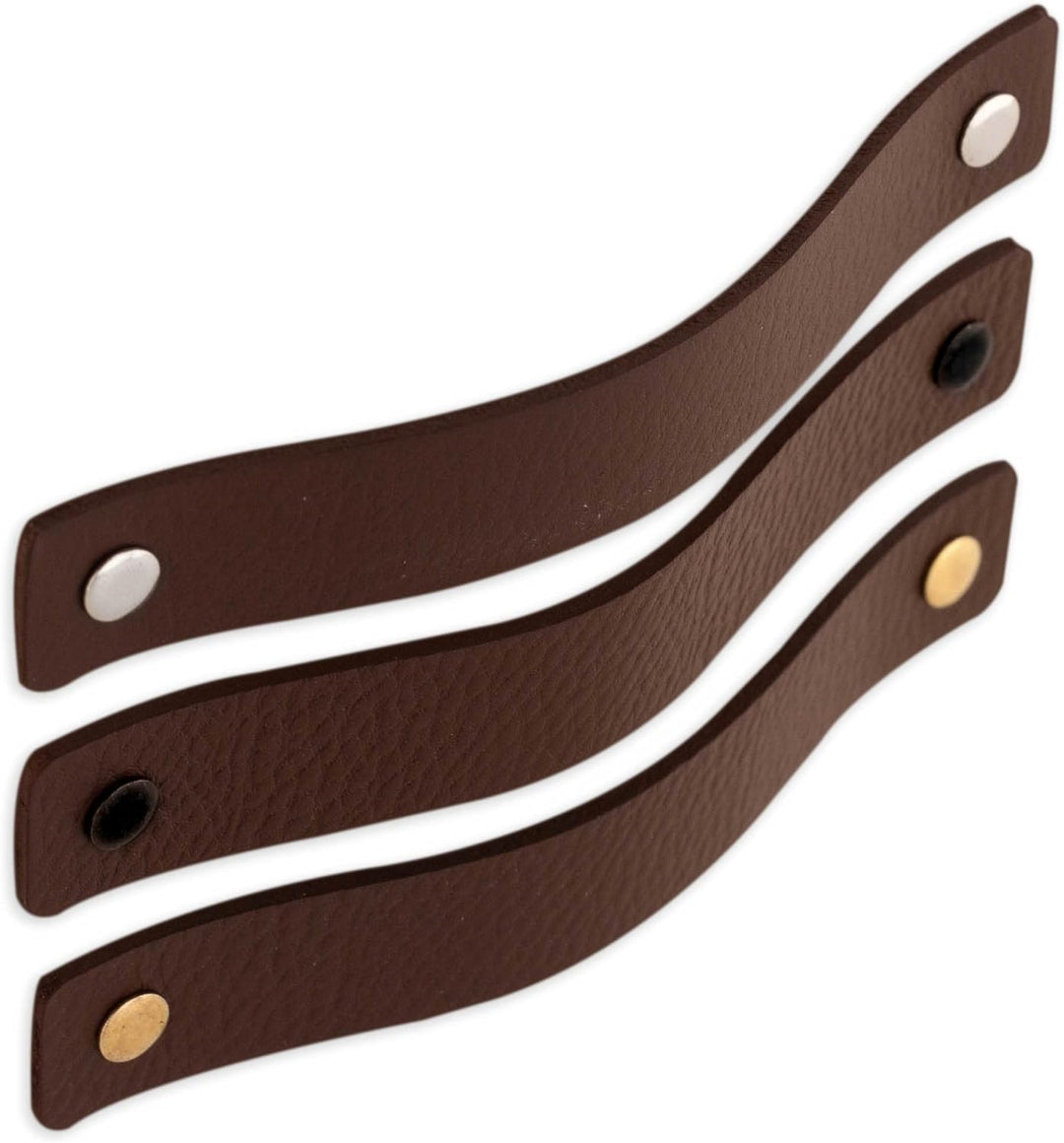 Brute Strength - Ledergriffe für Möbel - Braun - 4 Stück - 16,5 x 2,5 cm - Schrankgriff, Türgriff fü