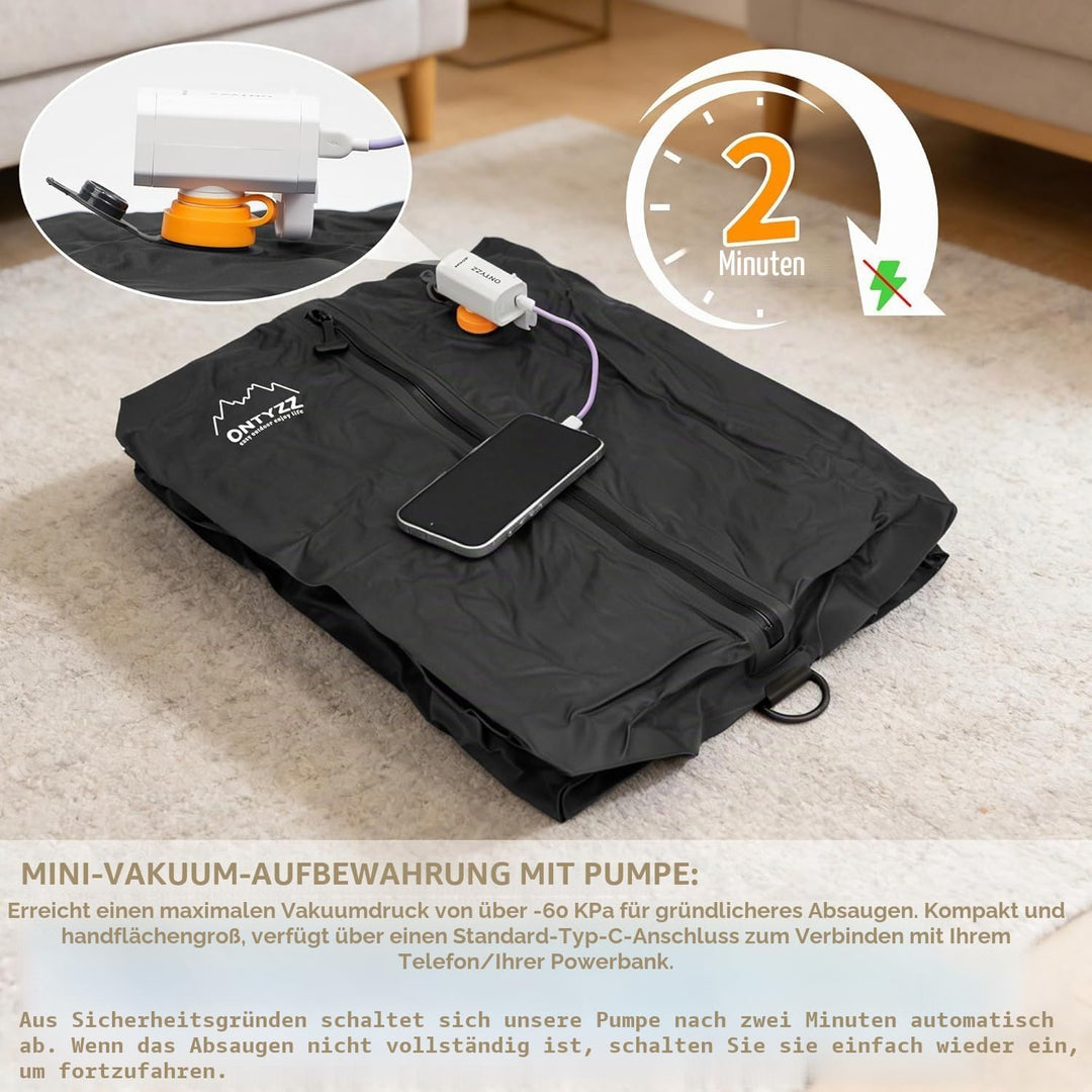 Vakuumbeutel für Kleidung Wiederverwendbar TPU Vakuumierbeutel mit Luftdichtem Ventil Reise Nylon Or
