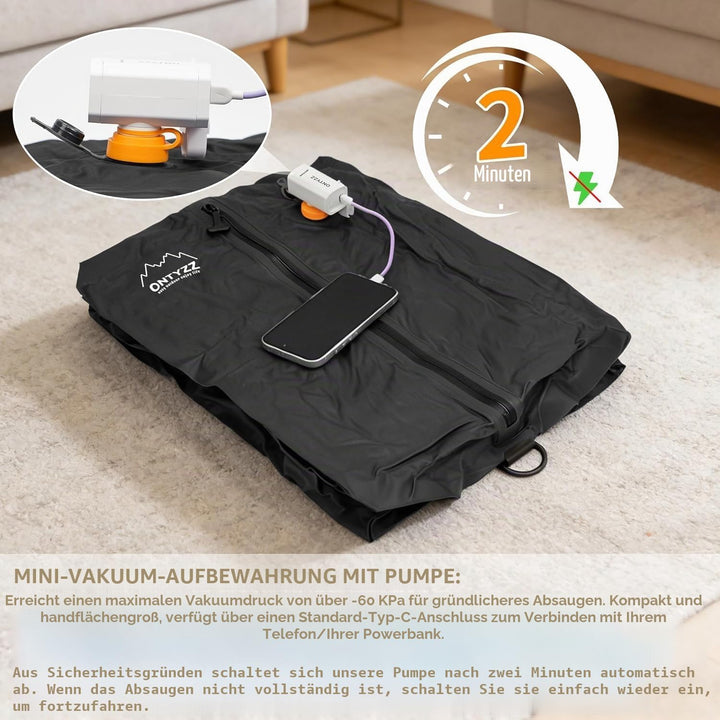 Vakuumbeutel für Kleidung Wiederverwendbar TPU Vakuumierbeutel mit Luftdichtem Ventil Reise Nylon Or