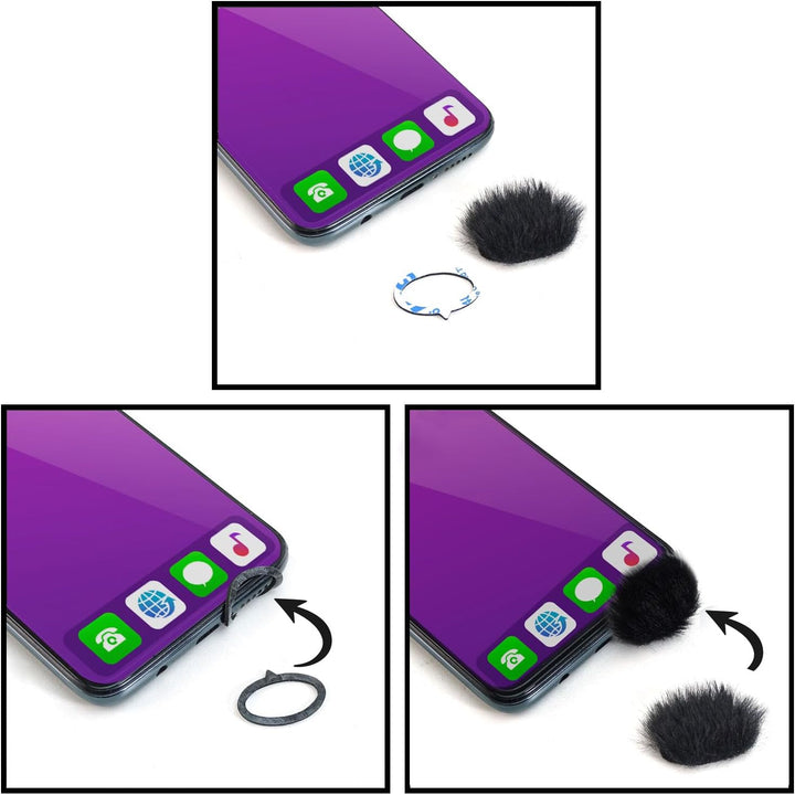 keepdrum WS06 Micro-Fell-Windschutz für Smartphone Handy Tablet Digitalkamera 10 Stück