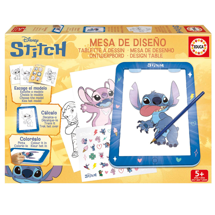 Educa - Stitch-Design-Tisch | Disney-Zeichnungen für Kinder | Malen und Dekorieren mit Lilo und Stit