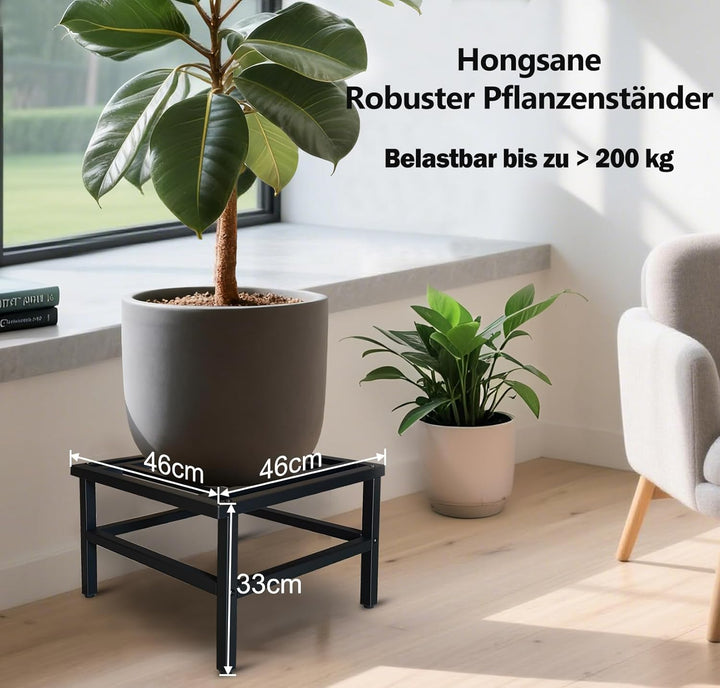 Metall Pflanzenständer, 46cm Schwarz Schwerlast Blumenständer Blumenhocker Pflanzenhocker,Rostfest B