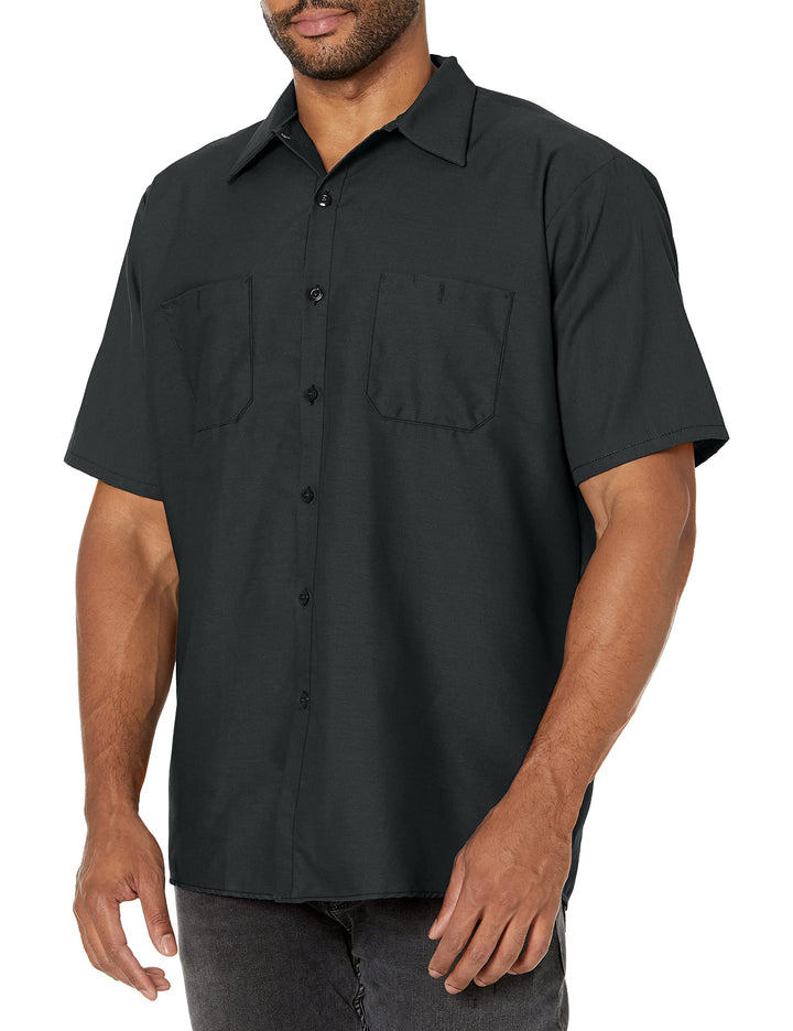 Red Kap Herren Men's Short Sleeve Industrial Work Shirt Work Utility Hemd (1er Pack) M Anthrazit, M