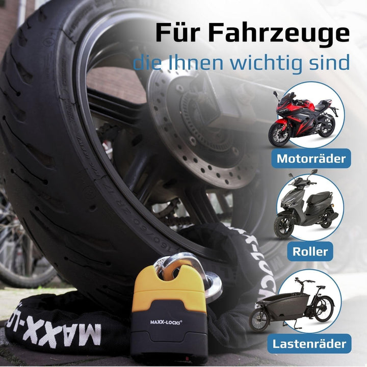 Ohura ART 4 Motorschloss/Scooterschloss - Kettenschloss mit 12mm dicken Schaltern - Art zugelassenes