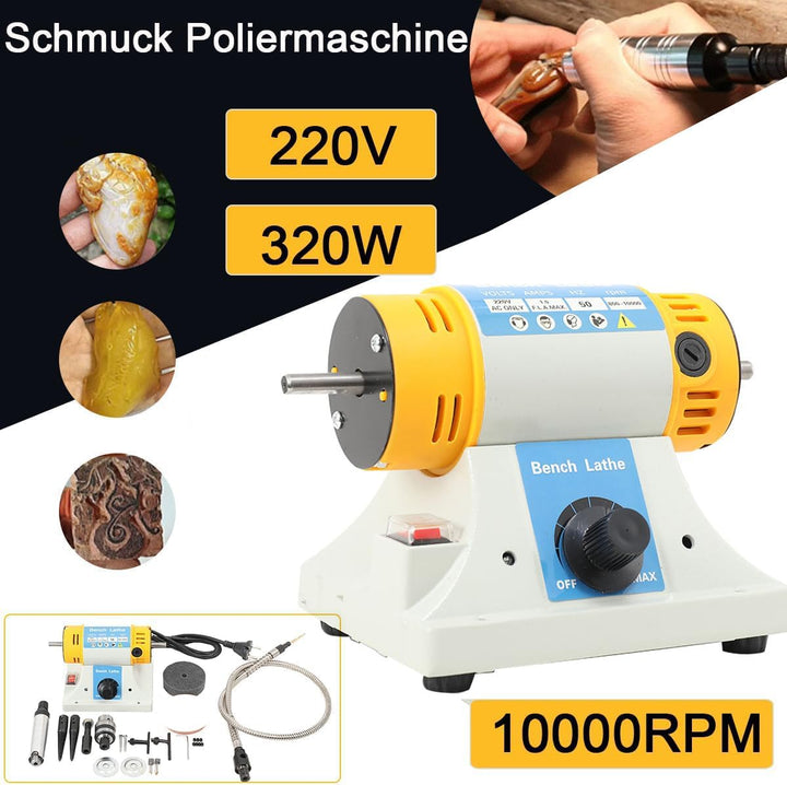 Poliermaschine Set Schmuck Poliermaschine, 220V 320 Watt Elektrische Schleifmaschine Tischpolierer 1