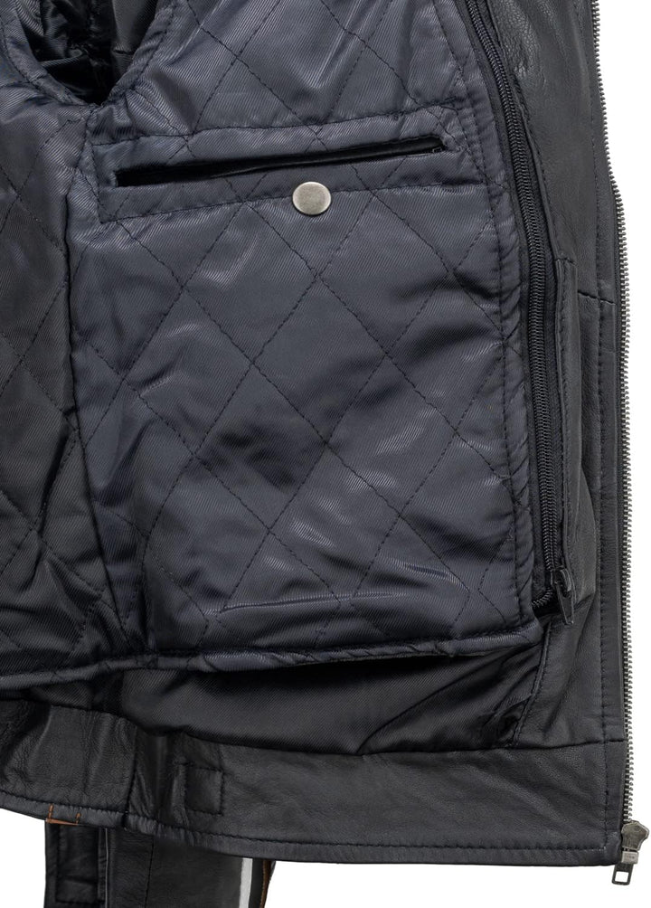 URBAN 5884 Motorradjacke Damen Mit Protektoren, Damenjacke aus Lammleder, Protektoren für Rücken, Sc