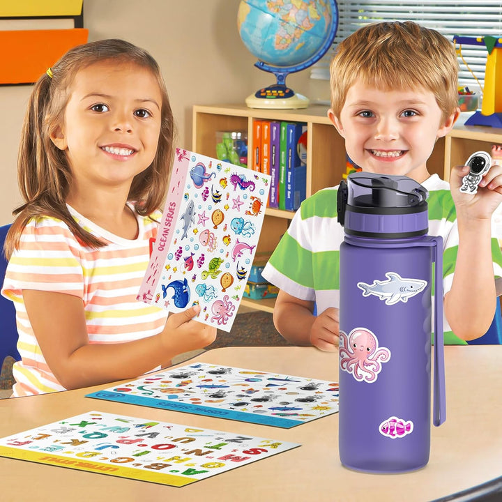 Luyiilo Trinkflasche für Kinder 500 ml - Auslaufsicher, Kohlensäure Geeignet, BPA-Frei, Mit Fruchtei