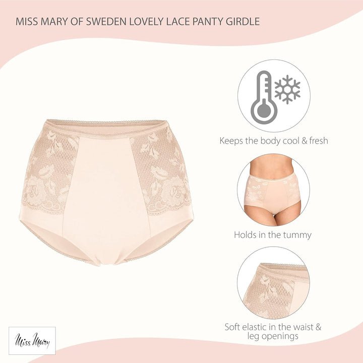 Miss Mary of Sweden Lovely Lace Miederhose 38 Beige, 38 Beige