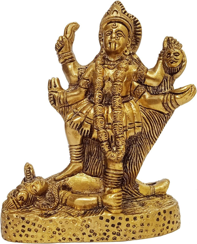 Purpledip Messing Idol Durga (Kali, Parvati oder Adishakti): seltene Sammlerstück-Statue (12411)