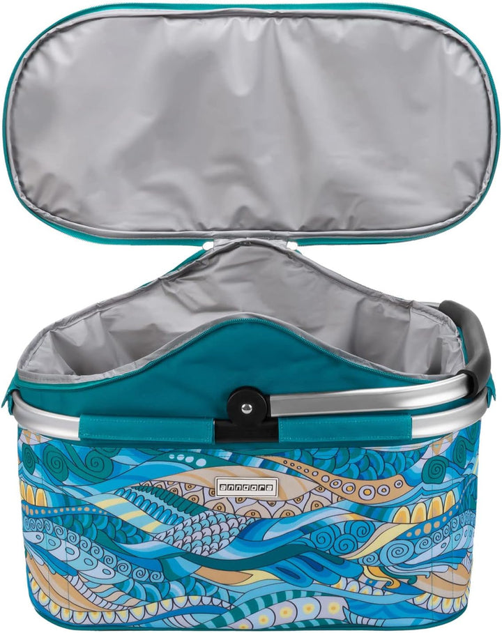 anndora Einkaufskorb 25 Liter Isolierkorb Picknick Kühlkorb - Ocean türkis Iso: Ocean Türkis, Iso: O