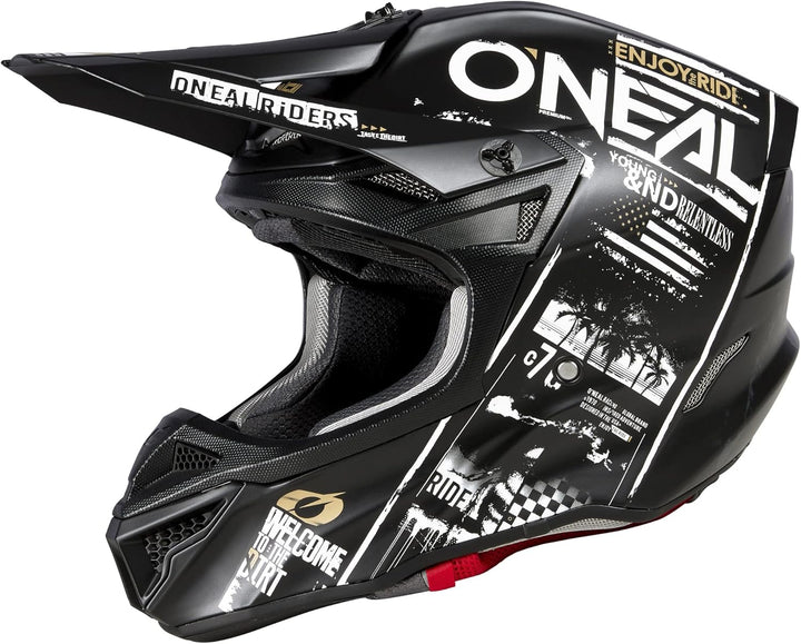 O'NEAL Unisex – Erwachsene 5srs Polyacrylite Helmet Attack V.23 Helm XXL Schwarz/Weiss, XXL Schwarz/
