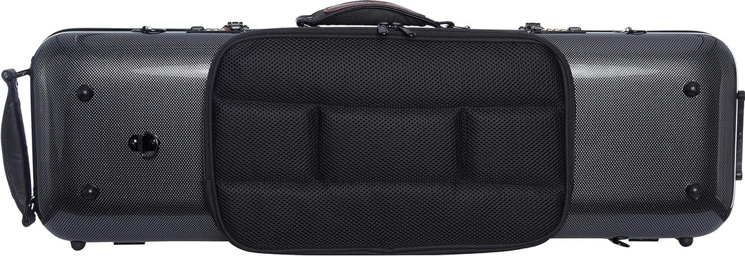Geigenkoffer Glasfaser Safe Oblong 4/4 carbon looking - cream M-Case + Music bag