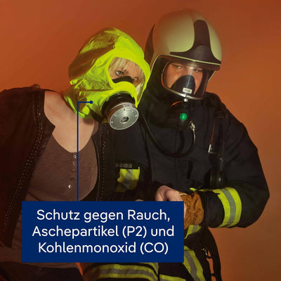 Dräger PARAT 5500 Brand-Fluchthaube | Effektive Rettungshaube mit CO P2 Filter PARAT 5530 mit Hard C