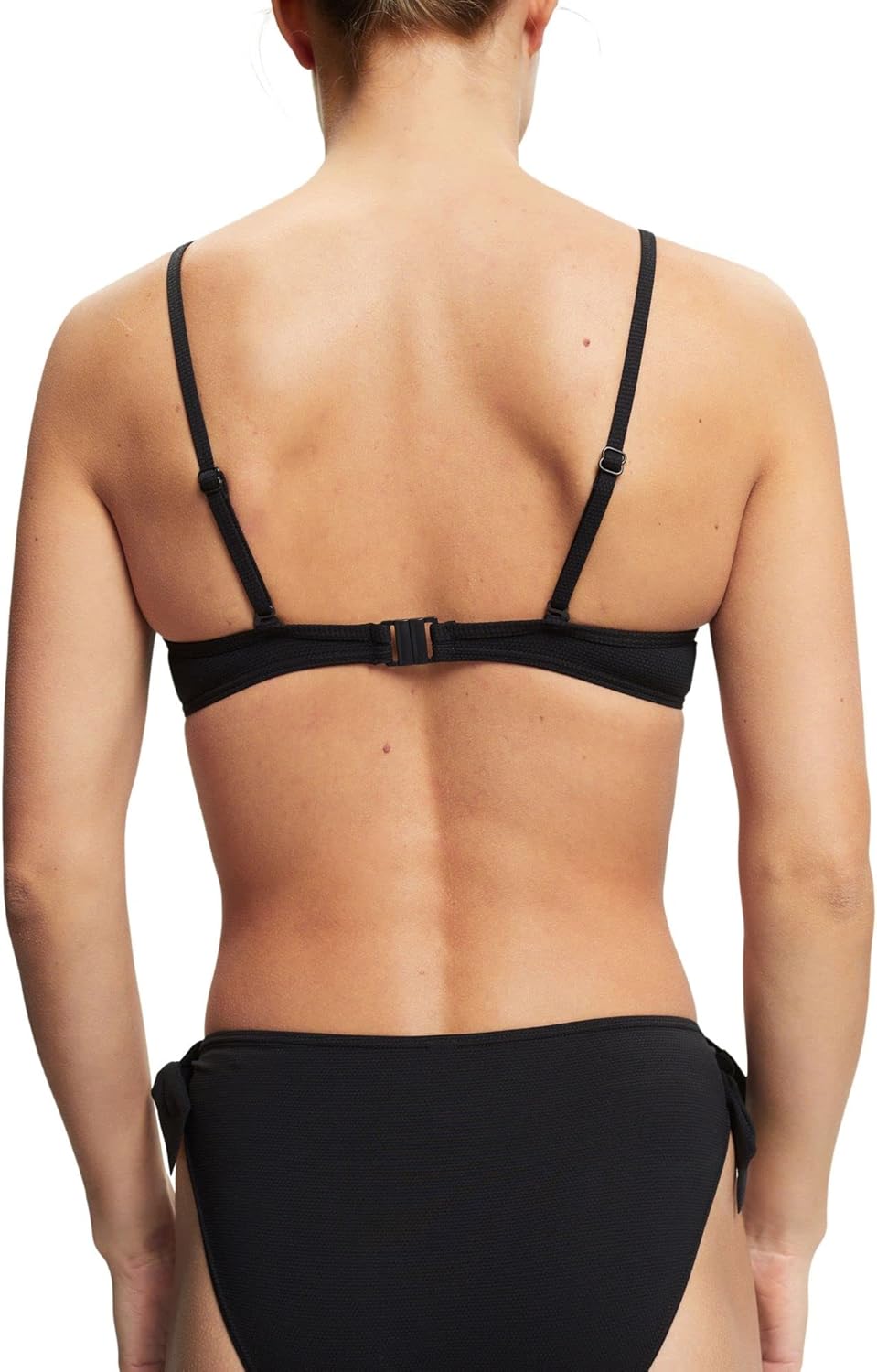 ESPRIT Strukturiertes Bikinioberteil mit Knotendetail A Schwarz, A Schwarz