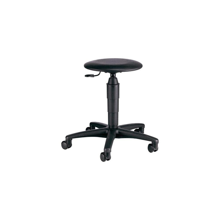 Drehhocker m.Rollen Kunstlederpolster schwarz Sitz -H.420-550mm TOPSTAR