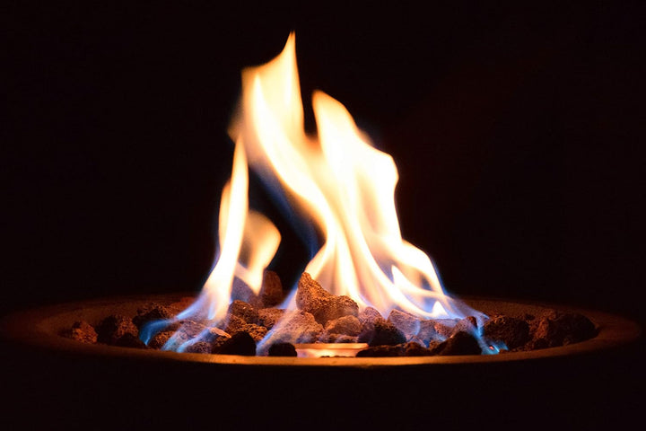 dobar® 35439e Lava-Ofen "Conico" - Gaskamin Outdoor aus Magnesia - Gasfeuerstelle mit Lavasteinen -