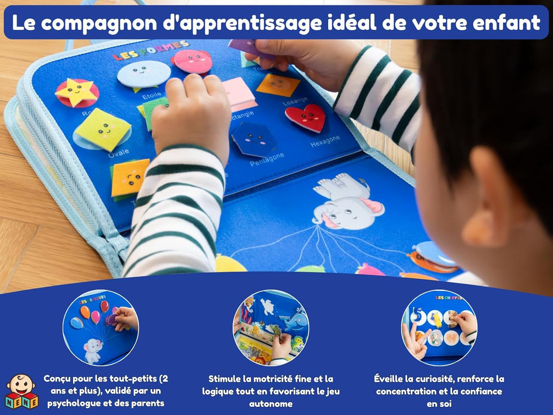 Nene Busy Board Montessori Lernspielzeug für Jungen und Mädchen, sensorisches Aktivitätsbrett ohne B