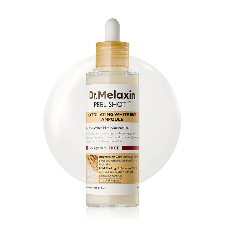 Dr.Melaxin Peel Shot Glow White Rice Peeling Ampulle Weiches Peeling Gesicht und Körper Peeling für