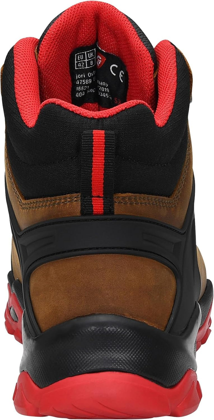 JORI Sicherheitsschuhe jo_Powerful Brown Mid S3S, Damen und Herren, Leder, Stahlkappe, leicht, klass