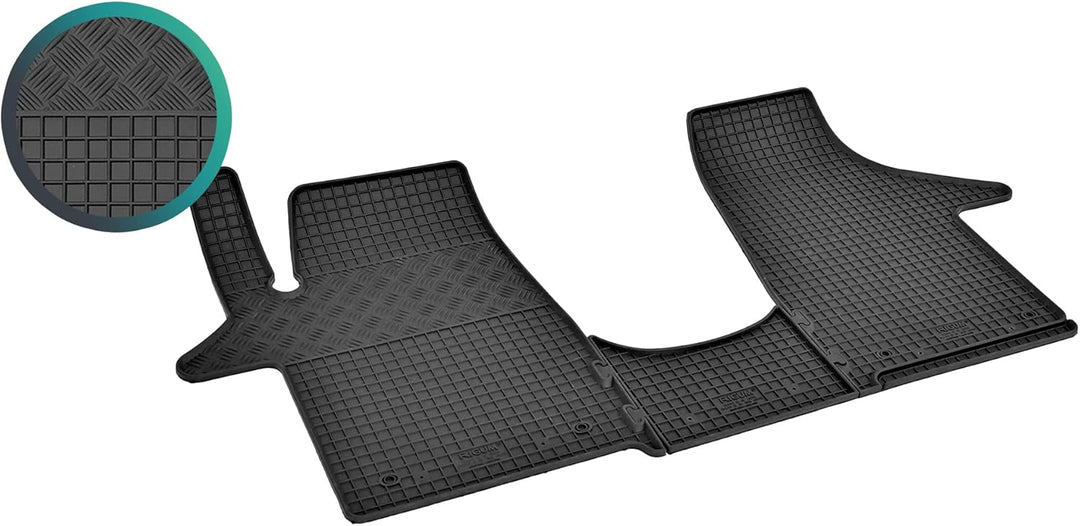 Z4L Gummifussmatten und Kofferraumwanne EIN Set geeignet für VW T6 Transporter/Caravelle 8/9 Sitze a