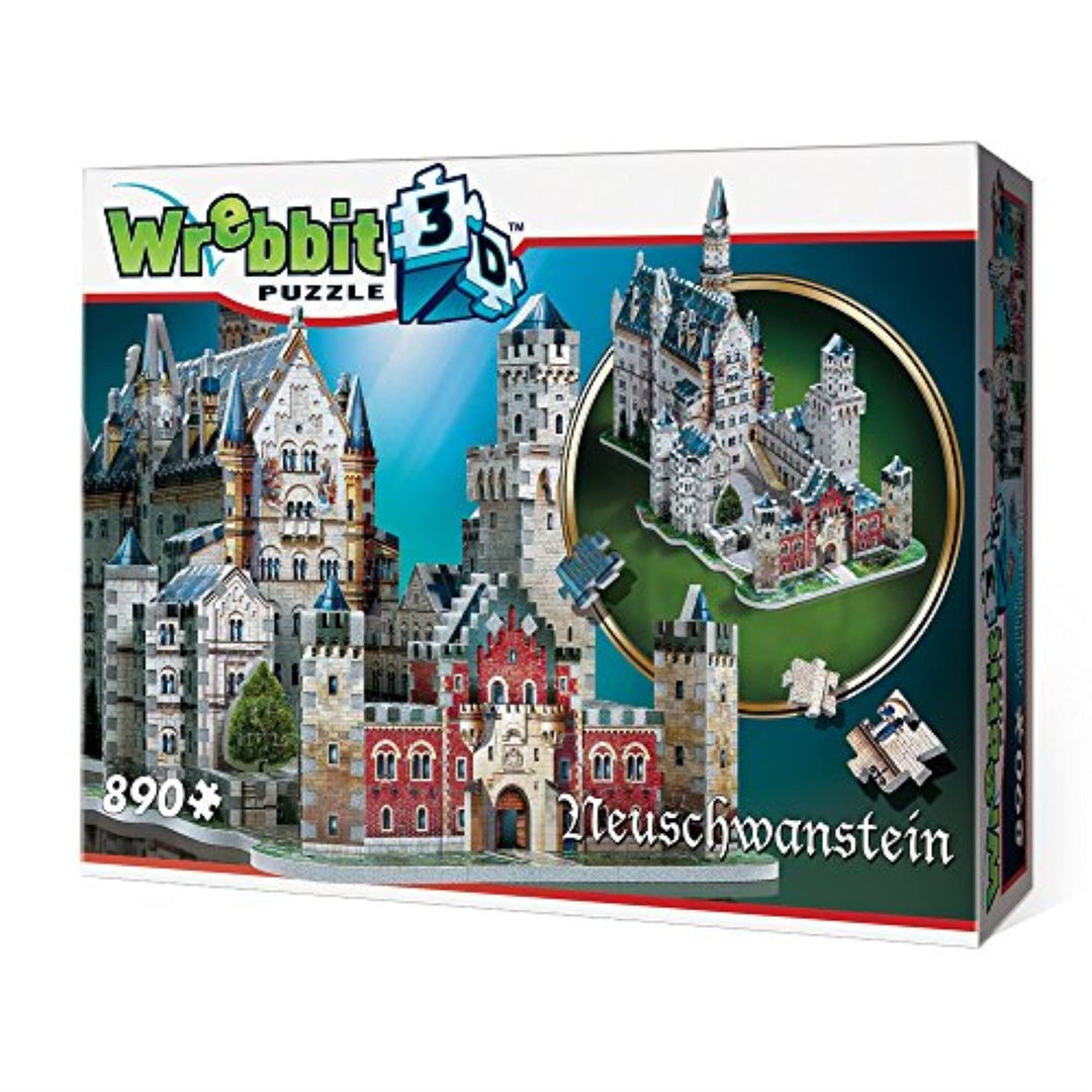 WREBBIT3D , Neuschwanstein Castle (890pc), 3D Puzzle, Ages 14+