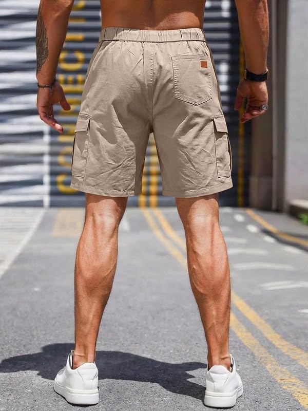 Elegancity Kurze Hosen Herren Cargo Shorts Sommer Freizeithose Kurze Elastische Taille Chino Shorts