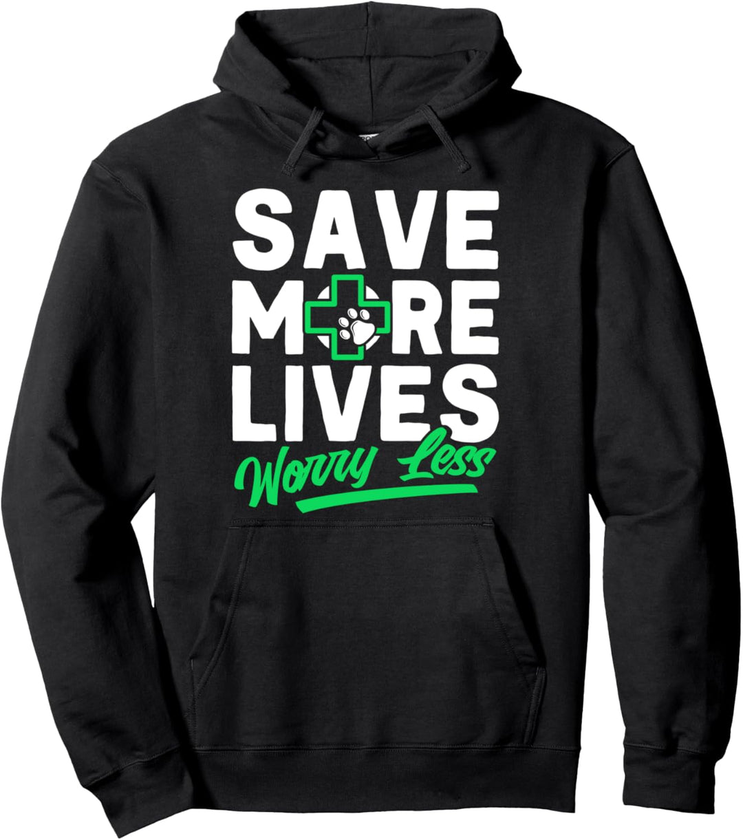 Veterinär Mehr Leben retten sich weniger sorgen Tierarzt Pullover Hoodie