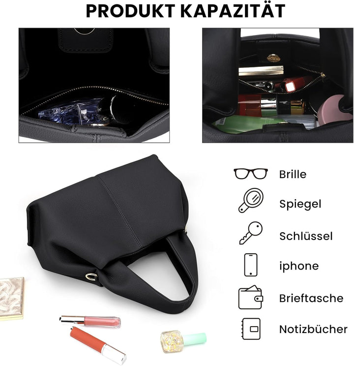 Kleine Handtasche Damen Umhängetasche Ledertasche Damen-Henkeltaschen Dumpling Crossbody Bag Moden P